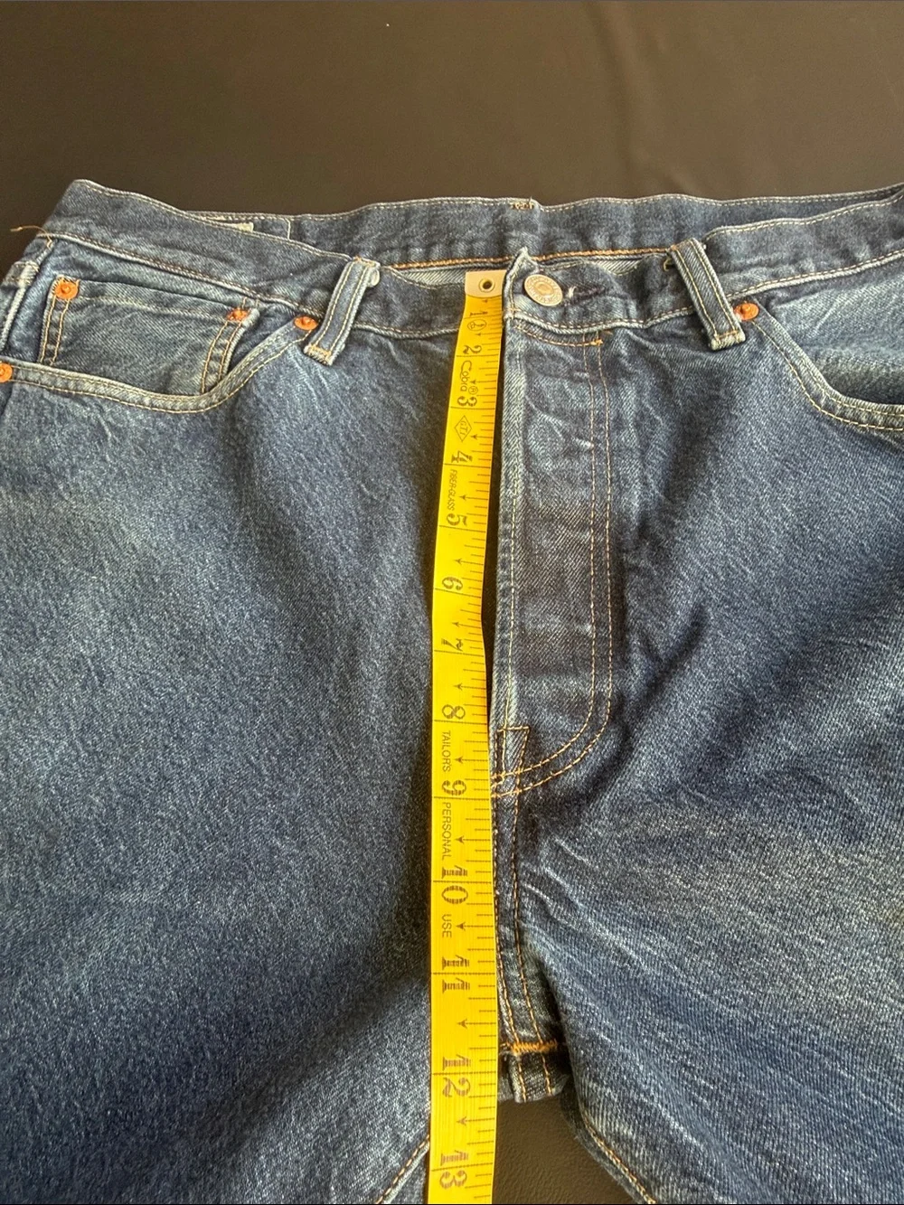 Levi’s Premium 501 Original Fit Button Fly Jeans Dark Wash W35 L32 Men’s